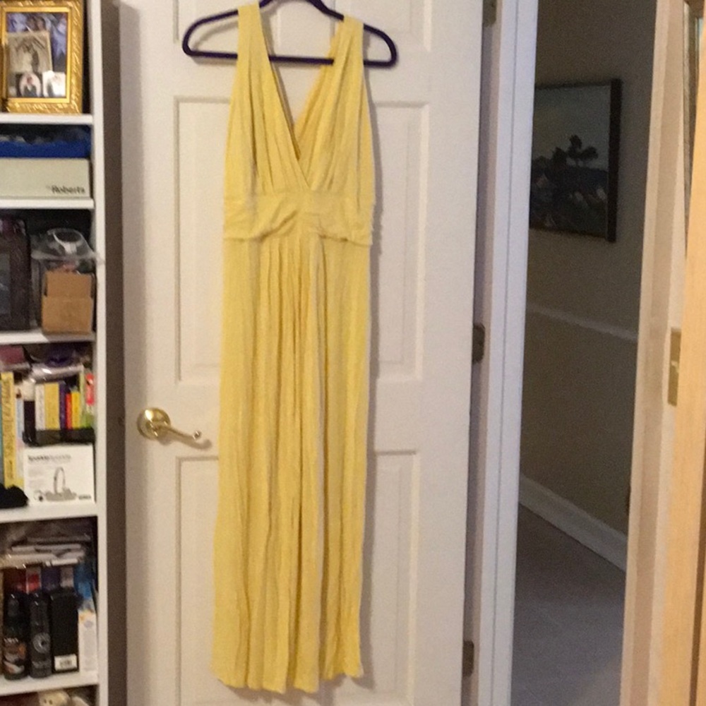 EUC,IMAN,1XP,Cotton,Yellow step in design,gathered waist,sleeveless,maxi dress - Picture 1 of 7